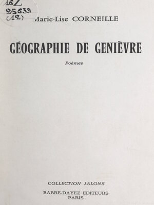 cover image of Géographie de Genièvre